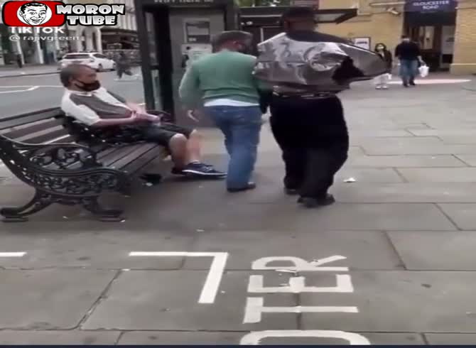 Video :He follows a stranger in an odd manner and shakes his butt in front of him